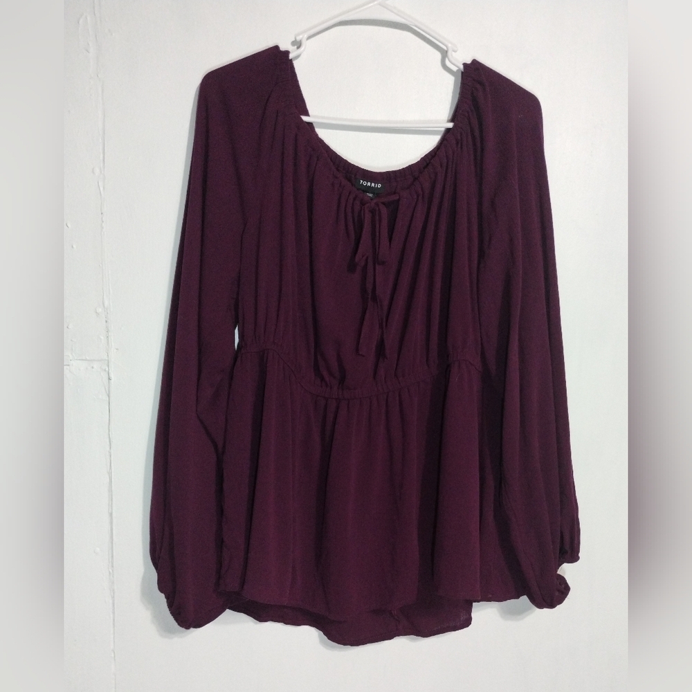 Torrid Deep Burgundy Blouse Size (1)